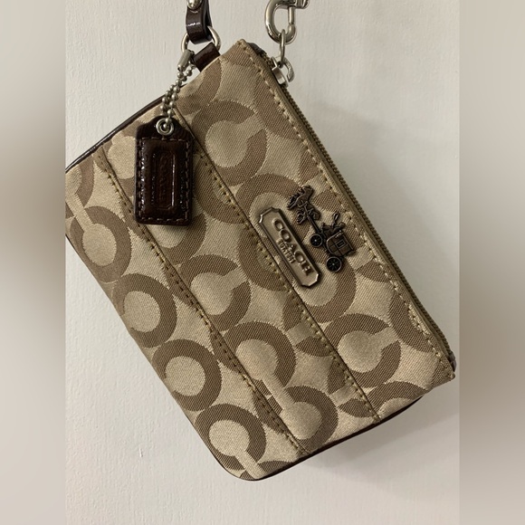 Coach Beige Monogram Wristlet - Picture 2 of 12